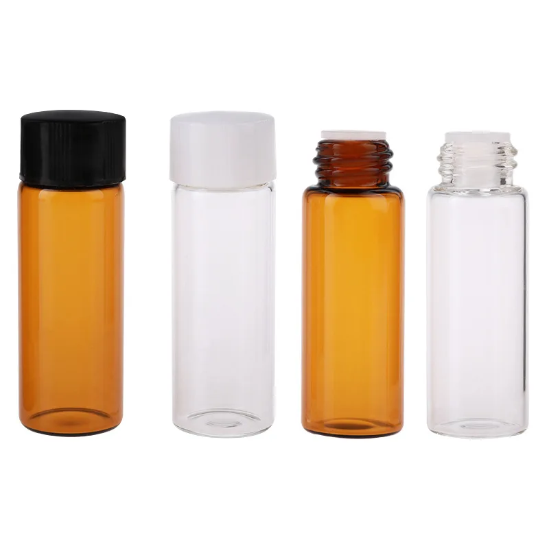 Eterično Olje se lahko ponovno polnijo Steklenice Steklo Mini 5ML Kozmetični Posodo Plastični Pokrovček Prazno Eterično Olje Tehtnica Vtič z Luknjo 50 kos/veliko