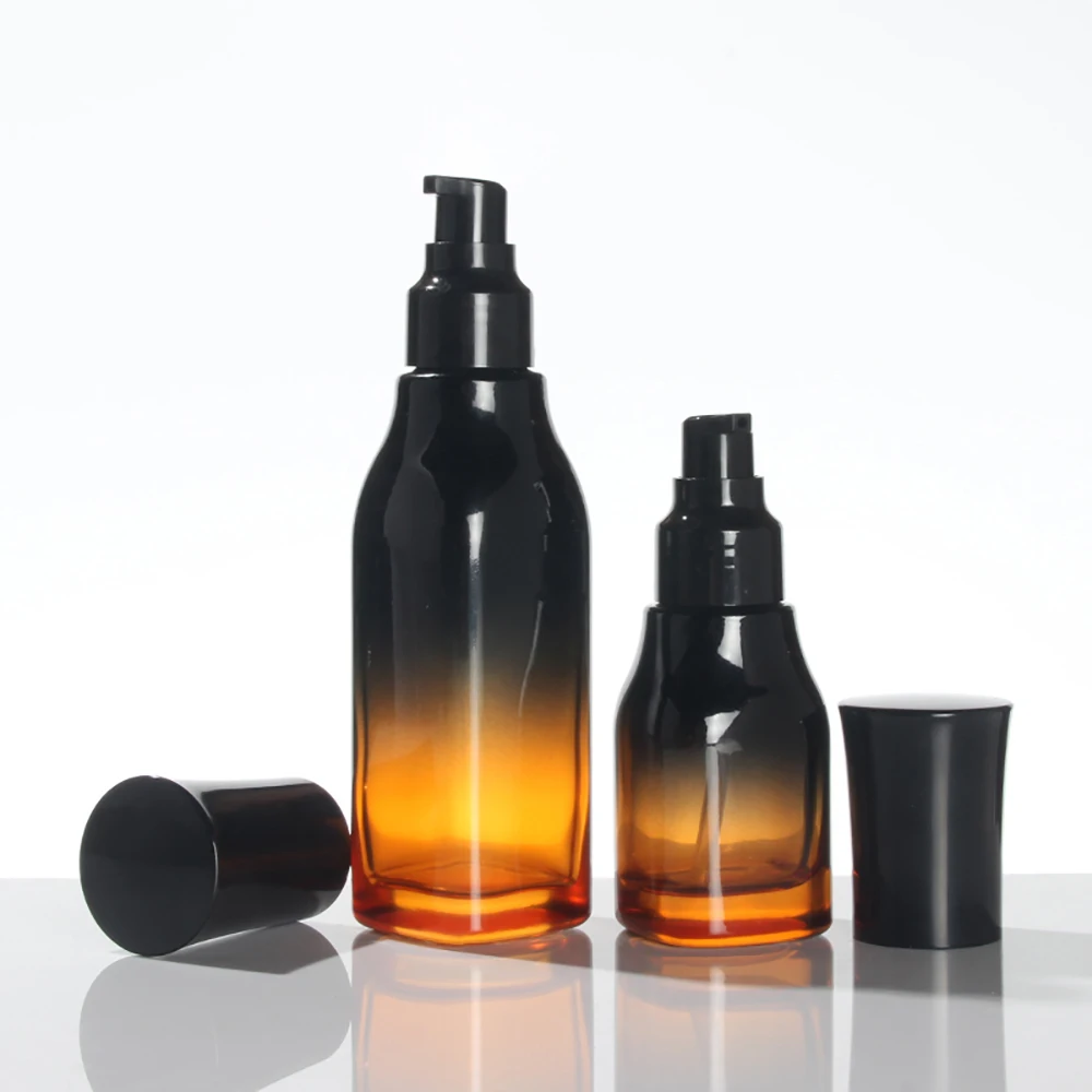 Visoka kakovost gradient black 40ml e tekočine steklenice kvadratnih losjon črpalka steklenice, 40ml smetana/toner kozmetični posode