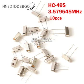 10PCS HC-49S 3.579545 MHz 2-Pin Quartz Crystal Oscillator HC-49S DIP Pasivne Komponente Oscilator Elektronskih Komponent  10