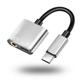2 V 1, USB Tip-C Do 3,5 mm Socket Adapter Tip C Polnjenje Adapter Tip C Do 3,5 mm Polnjenje Audio Adapter 2 V 1, USB C Splitter  5