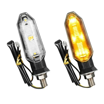 2PCS Univerzalni LED Motocikel Vključite Opozorilne Luči Zadnje Luči Žarnice 12V IP67 Nepremočljiva Amber Flasher Kazalnik Blinker  10