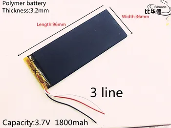 3 skladu 3,7 V 1800mAh 323696 Litij-Polymer Li-Po baterija li ionska Baterija za Polnjenje celic Za Mp3, MP4 MP5 GPS, PSP, mobilni bluetooth  10