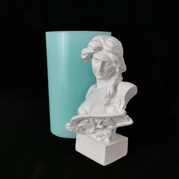 3D Boginja Obrazci Za Svečo Umetnik, Ženska Glavo Portret Klasične Silikonsko Plesni Mavčni Kalup DIY Gospodinjski Dekoracijo Orodja  10