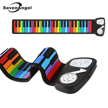 49-ključ Mini Roll Up za Klavir in Več Funkcij, kot je Elektronska Tipkovnica Prostem Glasbila, Silikonski Igrače 2 Barvi  5