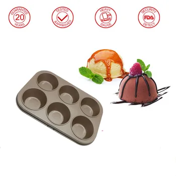 6 Lukenj Krog Ogljikovega Jekla Torto Plesni 3D Ročno Cupcake Jelly Piškotek Muffin Milo Maker DIY Orodja za Peko  10