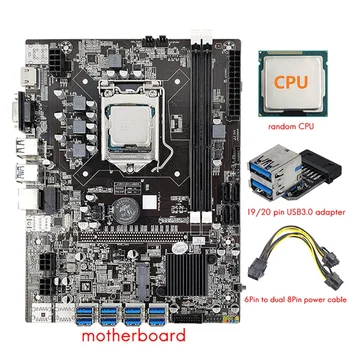 B75 8 GPU ETH Rudarstvo matična plošča+PROCESOR+Power Line+USB3.0 Adapter 8X USB3.0 Do PCIE Režo LGA1155 DDR3 RAM SATA3.0 BTC Rudar  4