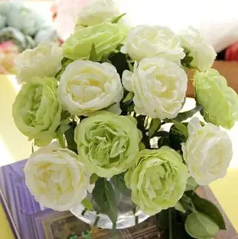 Debelo Umetno Rose Svile Obrti Cvetje Pravi Dotik Cvetje Za Sobi Okraski Poroko Dekorativni Cvet HR010  10