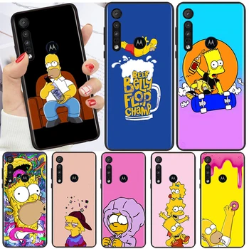 Disney Srčkan Simpsons, Za Motorola G8 G9 G Rob E7 E20 G60S G50 X30 S30 G71 G51 G22 30 G41 G31 S Power Black Primeru Telefon  5