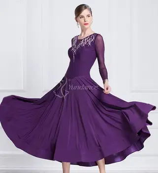 dvorana obleka ženska dvorana obleke ples vijolično prilagodite dvorana obleko konkurence lycra M-18221  10
