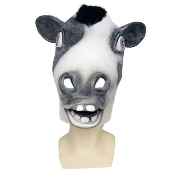 Halloween Latex Pokrivala Cosplay Smešno Bar Stranka Težavno Živali Pokrivala Krava Masko Po Meri  5