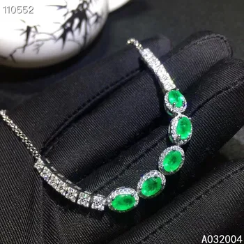 KJJEAXCMY Fine Nakit 925 Sterling Srebro vdelan gemstone Smaragdno žensk strani vintage zapestnica podporo zaznavanja  10