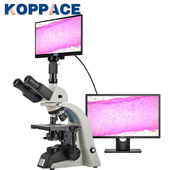 KOPPACE 40X-1600X Raziskave Razreda Trinocular Spojina Lab Mikroskop za 11,6-palčni zaslon Visoke Ločljivosti Elektronski Biološki Mikroskop  5