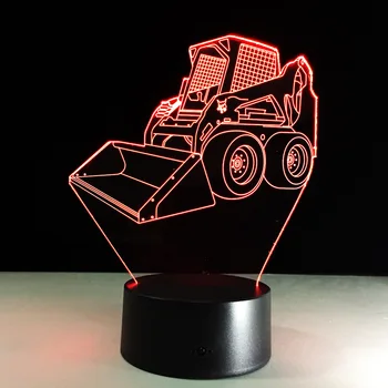 Kul Buldožer 3D lučka za Daljinski preklop svetilko Pisane LED namizne Svetilke Čudno Nove svetilke USB Otrok spalnica Energije shrani Noč Svetlobe  10