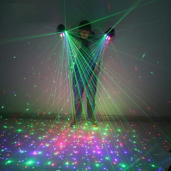 Mavrica Laser Robot LED Rokavice Prst Luči za ponovno Polnjenje Rave Party Tron sveti Kostum, Ples, Oblačila, Kostume Plesalka Ženske Moški  10