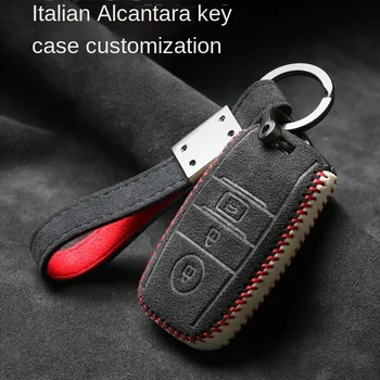Po meri za Kia K3 K2 K5 Kx3 K4 Kx5 Visoke kakovosti Alcantara Antilop Ključnih Verige Ključni Primeru Ključ Zajema Avto Dodatki  5
