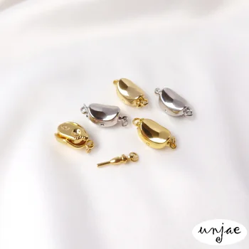 Pozlačeni belo zlato barvo-ohranjanje biserna ogrlica, ki držijo sponke ingot sponke sponke sponke diy nakit dodatki  10