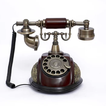 Rotacijski gumb za Izbiranje Telefonskih Retro Zastarelo Stacionarne Telefone s Klasično Kovinski Zvonec, Strip Telefon z zvočnikom in ponovno klicanje za Dom  3