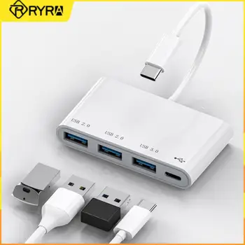 RYRA 4 v 1 USB-C Hub 4-vrata USB 3.0+USB 2.0+Tip-c Podaljšek USB Multi-splitter Tok, ki veljajo sysytem Okno/Mac OS/Linux  5