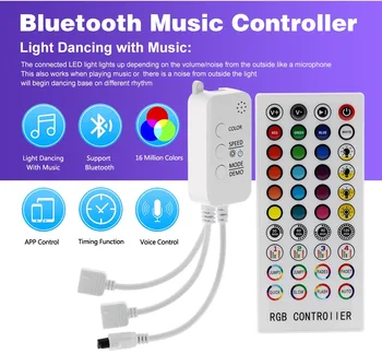 SMD5050 Led Trakovi Luči Fleksibilni Trak RGB LED Luči Z Bluetooth WIFI Glasbo, Soba Dekor 5M 10 M 15M 20M 12V LED Trak  10