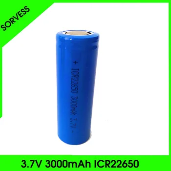 SORVESS 3,7 V 22650 Li-ionska Baterija 3000 mAh ICR22650 ionska Litij-Za Zvočnik LED svetilko, Baklo  10