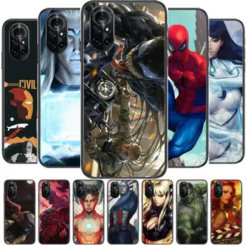 Strup Marvel Avengers Jasno Primeru Telefon Za Huawei Honor 20 10 9 8A 7 5T X Pro Lite 5G Črni Etui Coque Hoesjes Strip Fash desi  10