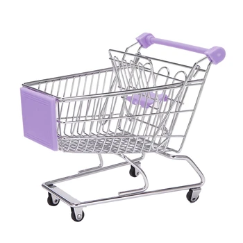 Supermarket Handcart Mini Košarica Namizni Dekor Shranjevanje Igrač Darilo Za Otroka Lutke Pohištvo Oprema  10