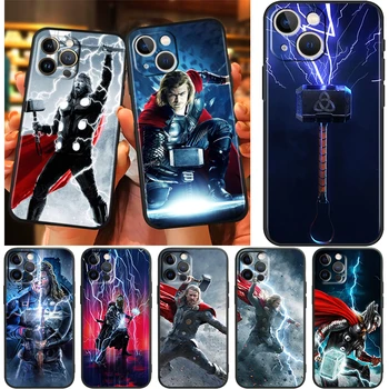 Thor Marvel Super Junak Za Apple iPhone 13 12 11 Pro Max Mini XS Max X XR 6 7 8 Plus 5S SE2020 Mehko Črno Telefon Primeru Capa Pokrov  10
