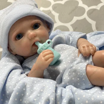 Trdna Silikonski Prerojeni Baby Doll Celotno Telo, Mehki Silikonski Telo 8 Cm Novorojenčka Veren Pravi Dotik Ljubki Darila Za Otroke Igrače  10