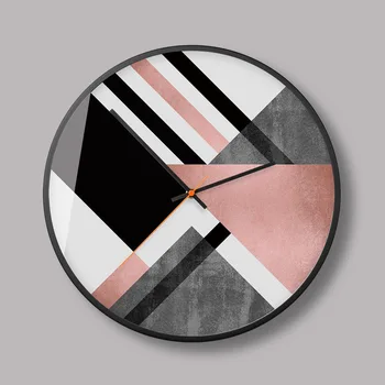 Umetnost G stenske ure abstraktne barvne proge kontrast barve dekorativni ura ustvarjalnega Nordijska minimalističen spalnica quartz ura  10