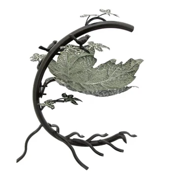 Vroče Prodaja Novega Modela, Antler Maple Leaf Design Pocinkanega Železa Ptičje Kopeli Za Vrt Krajinsko In Kritina  5