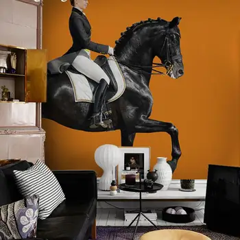 Vroče prodaje velikosti po meri sodobnega preprost konjeniški dark horse ozadje moralno osebnost umetnosti, dnevna soba, spalnica, jedilnica PVC  10
