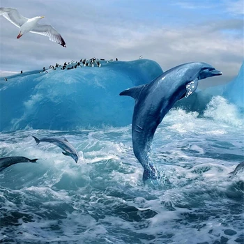 wellyu Ledenik delfinov, kopalnica 3D talne ploščice prilagajanje obsežnih zidana odporne na obrabo in nepremočljiva film  10