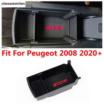 Za Peugeot 2008 Do Leta 2020, 2022 Avto Armrest Škatla Za Shranjevanje Centralni Nadzor Posodo Organizator Auto Dodatki Notranjost Črna Plastika  5