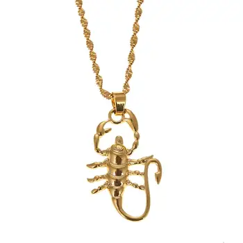 Zlato Barvo Scorpion Ogrlico, Obesek Ozvezdje Zodiaka Astrologija Trendy Verige Nakit  10