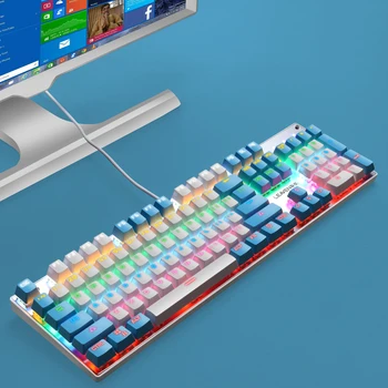 Žično gaming mehanske tipkovnice dveh barvnih keycap učenje urad gaming tipkovnica RGB barvno razsvetljavo  10